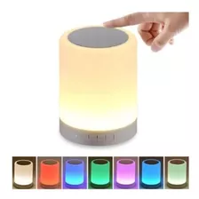 Bocina Bluetooth Y Lámpara De Mesa Led Recargable Touch