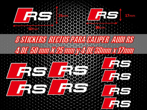 Sticker Calcomania Calipers Frenos Audi Rs Alta Temperatura Foto 5