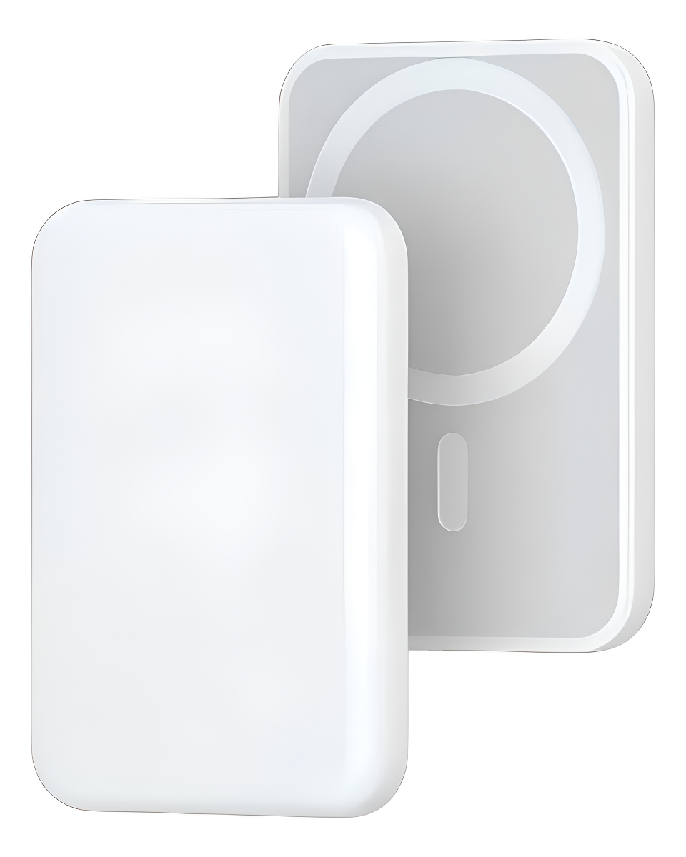 Moderno Cargador Inalambrico Para iPhone Bateria Externa Magsafe Color Blanco