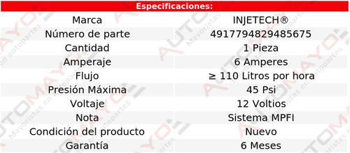 Un Repuesto Bomba Combustible Injetech 740 L4 2.3l 1990 Foto 4