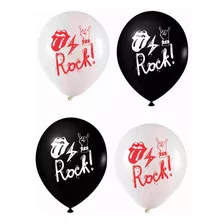  Bexigas - Balões Rock Aniversario Festas Latéx 20 Unidades