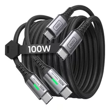 Set De Cables Iniu Usb-c A Usb-c, 2 M , Plateado,