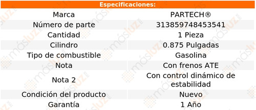 (1) Bomba De Frenos Volkswagen Rabbit 2.0l 4 Cil 06/09 Foto 5