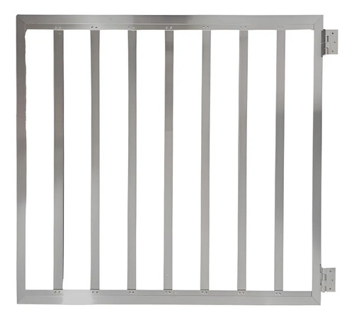 Portão Grade Corredor Pet  L 90x80 A  Brilho Alumínio Prateado