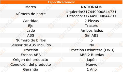 2- Mazas Traseras Sin Abs Talon 1990/1994 National Foto 4