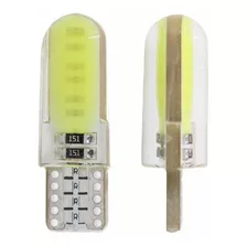 10 Lâmpada T10 Led W5w Cob Chip Silicone 6000k 12v