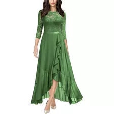 Vestido Miusol Mujer Elegante Floral Fiesta Boda Verde C