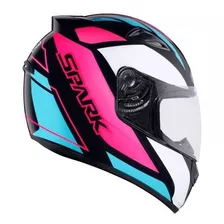 Capacete Moto Ebf Spark Mixed Blue Fechado 