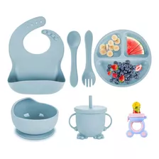 Set Alimentación De Silicona Antideslizante Para Bebés 7pcs