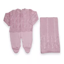 Saída De Maternidade Menina Tricô Kit Roupinha De Bebê