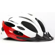 Capacete Ciclismo Absolute Nero Bike Mtb Speed Com Pisca Led Cor Branco/vermelho Tamanho G (58 - 62cm