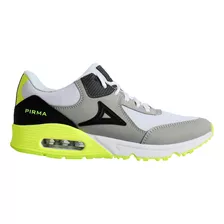 Tenis Urbano Dama Pirma 5503 Flex Step Válvula Gris Verde