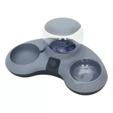 2 Em 1 Dog Cat Bowls Alimentador Automático Para Cinza