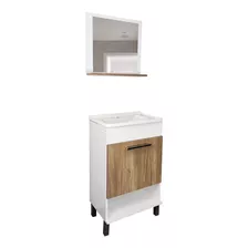 Mueble De Baño + Bacha Con Puerta Y Espejo Armado Inc.