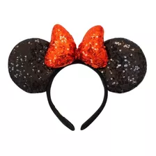 Tiara Laço Vermelho Orelhas Minnie Mouse Lantejoulas Disney