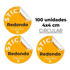 100 Etiquetas Adhesivas O Sticker Adhesivo 4cm Circular