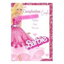 Barbie Tarjeta Cumpleaños Digital Invitación Fiesta Infantil