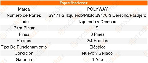 Set 2 Espejos Polyway Chrysler Cirrus 01_05 Foto 3