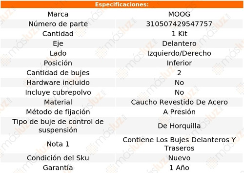 Buje Horquilla Del Izq/der Inf Buick Park Avenue 91-96 Moog Foto 2