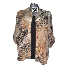 Blusa Marron/ Beige Animal Print Talla 3x (42/44) White Stag