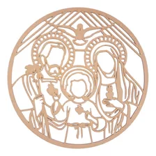 Mandala Laser Sagrada Familia 10cm - Mdf Madeira