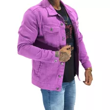 Jaqueta Slim Destroyed Masculina Sarja Roxo Blusa Austin