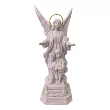 Anjo Da Guarda 20cm Pó De Mármore Área Externa