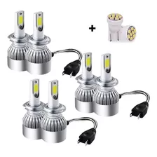 6 Lâmpadas Super Led Potente Farol Baixo Alto Milha + Brinde