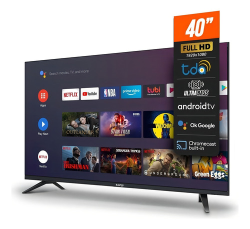 Smart Tv Kanji 40 Led Android Tv Fhd 220v Kj-4xtl005 Negro 220v