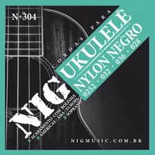 Encordoamento Nig N304 Ukulele Soprano Nylon Preto C/nfe