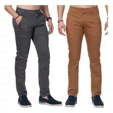 Kit C/2 Calça Sarja Masculina Alfaiataria Skynni Colorida