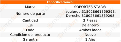 2- Bases Amortiguador Delanteras C280 V6 3.0l 06/07 S Star Foto 2