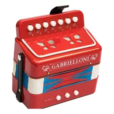 Acordeon De Botones Para Niño Gabrielloni 7 Botones 3 Bajos Color Rojo