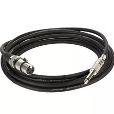 Cabo Para Microfone Xlr Fêmea X P10 Macho Preto 2m