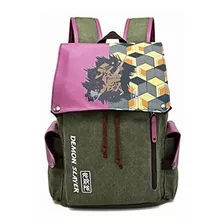 Demon Slayer Anime Canvas Backpack Regalo De Alta Calidad