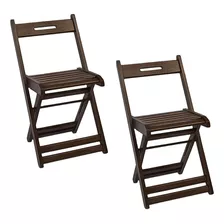 2 Cadeiras Dobrável Bar/jardim/ Casa Madeira Maciça Premium