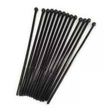 100 Pz. Agitadores De Plastico 17 Cm /corte 12cm Negro