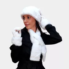 Touca Inverno Feminino Com Cachecol E Luva Inspiração Outono