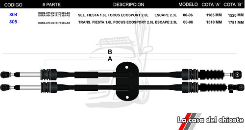 Juego De Chicote Selector De Velocidades Fiesta Mod.00 Al 07 Foto 3