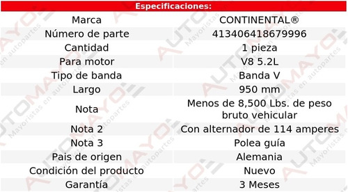 Banda Acc V 950 Mm Continental W100 V8 5.2l Dodge 85 Foto 4