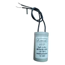 10 Pçs Capacitor Permanente 6uf 400v ( 2 Fios ) 