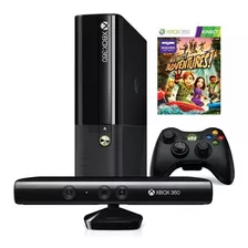 Console De Videogames Microsoft Xbox 360 E 250gb Kinect Bundle + Kinect Adventures Wi-fi Preto