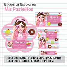 Kit Imprimible Etiquetas Escolares Mis Pastelitos Mod 2 Ch20