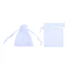 30 Sacos Organza Tule Presente Lembrancinha 7x9 Cor Branco