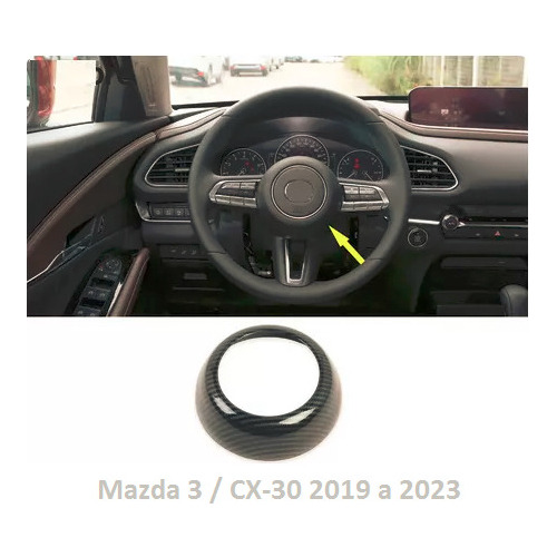 Moldura Embellecedor Volante P/ Mazda 3 Cx30 Fibra Carbono Foto 2