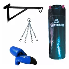 Kit De Boxeo Bolsa De 75cm Guantin Soporte Cadena Beatboss 