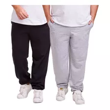 Kit 2 Calça Moletom Jogger Masculino Slim Plus Size