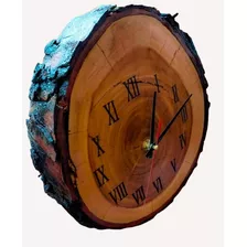 Reloj De Pared Artesanal Madera De Caoba