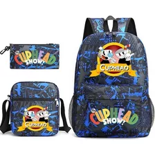 Mochila Cuphead De Moda Creativa Impresión 3 Unids/set