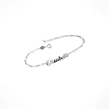 Pulsera Con Nombre O Fecha Personalizado De Plata Ley .925